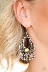 Shoreside Social - Yellow Paparazzi Earrings