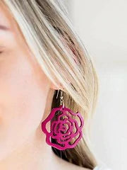 Island Rose - Pink Paparazzi Earring