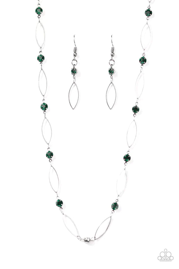 Time Is Of The Essence Green Necklace