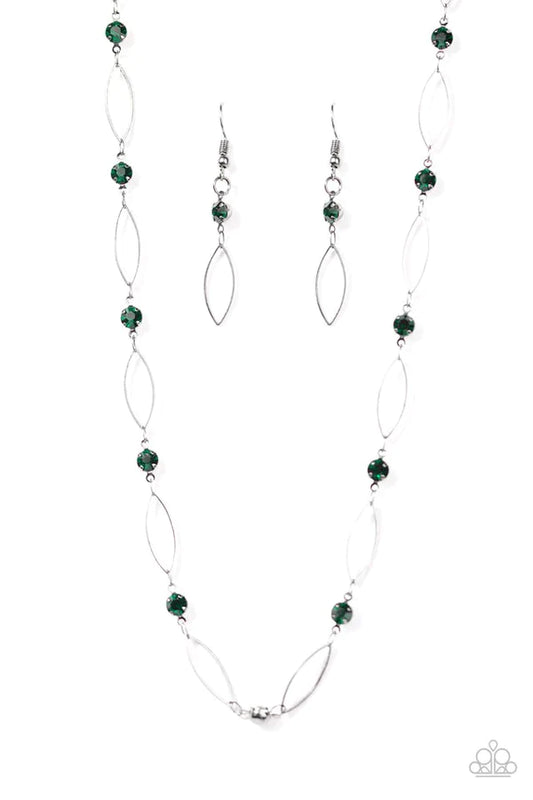 Time Is Of The Essence Green Necklace