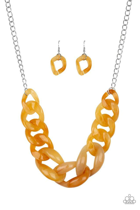 Red HAUTE Mama Yellow Paparazzi Necklace