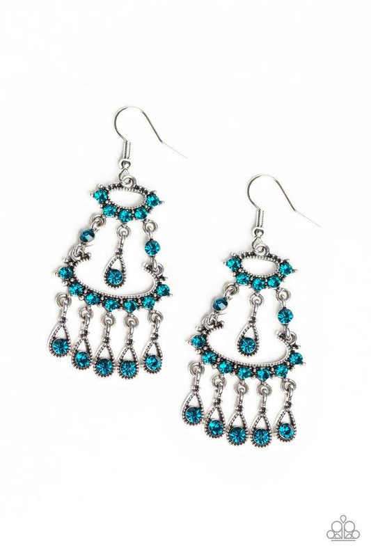 Chandelier Shimmer - Blue Paparazzi Earrings