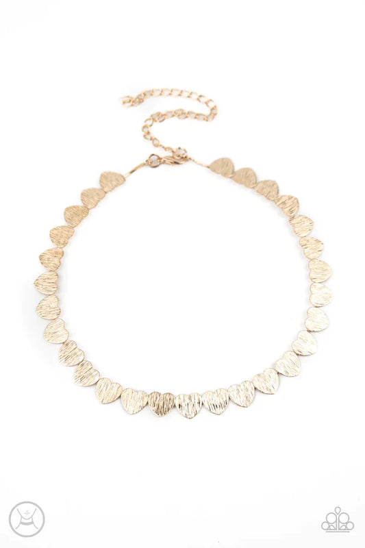Playing HEART To Get Gold Paparazzi Choker Necklace