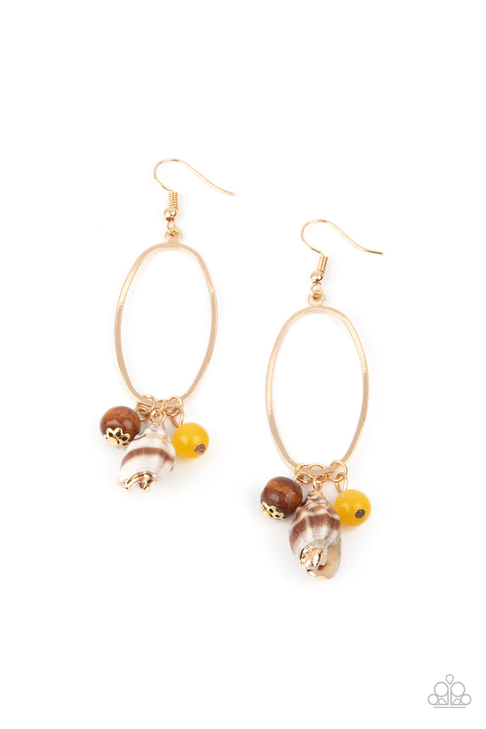 Golden Grotto Yellow Paparazzi Earrings