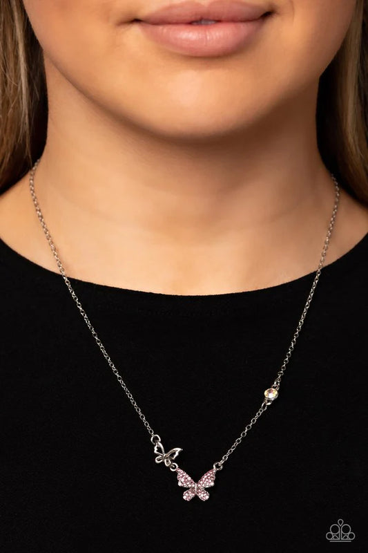 Can't BUTTERFLY Me Love Pink Necklace