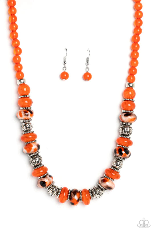 Warped Whimsicality Orange Paparazzi Necklace