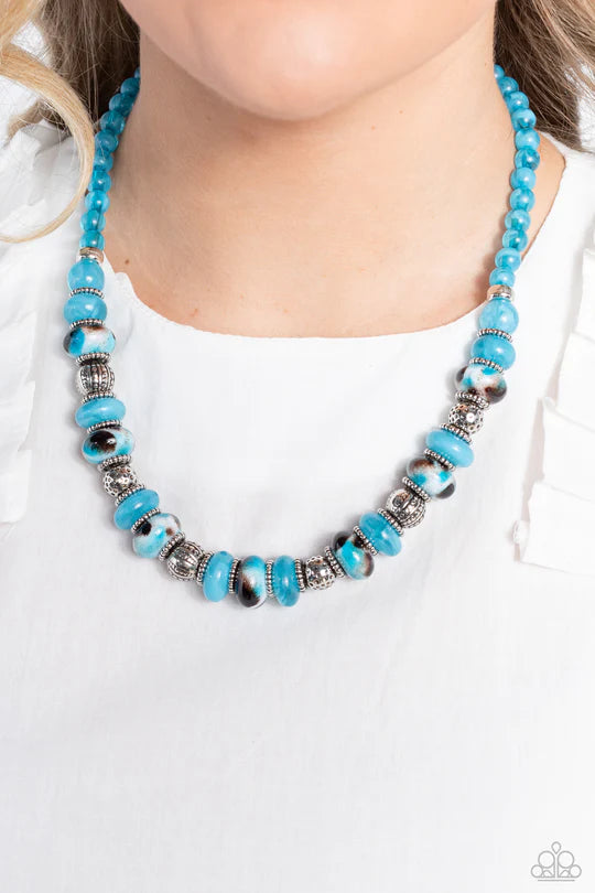 Warped Whimsicality Blue Paparazzi Necklace