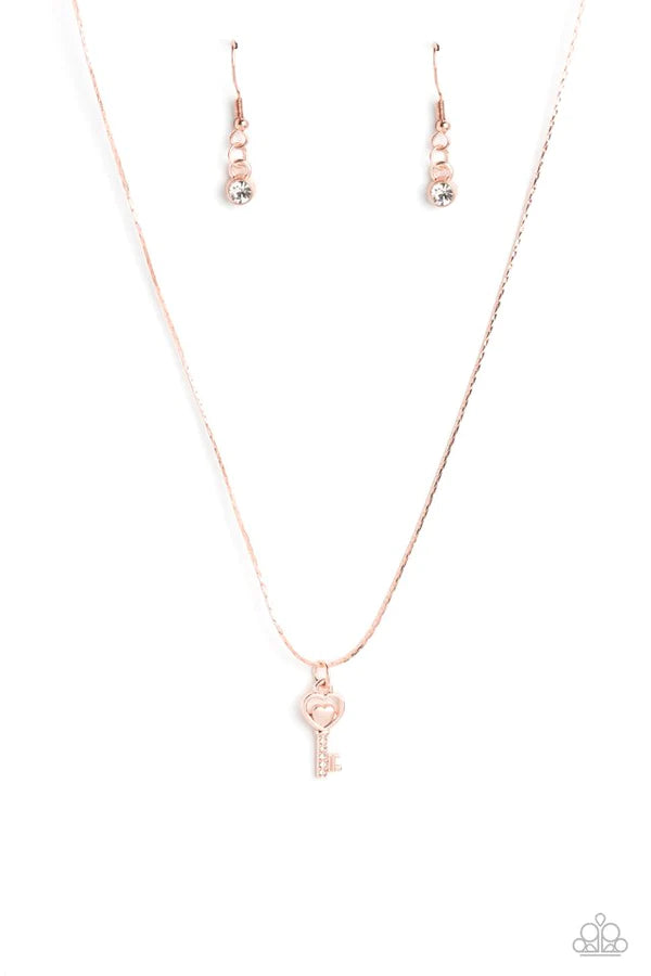 Love Locked Rose Gold Necklace