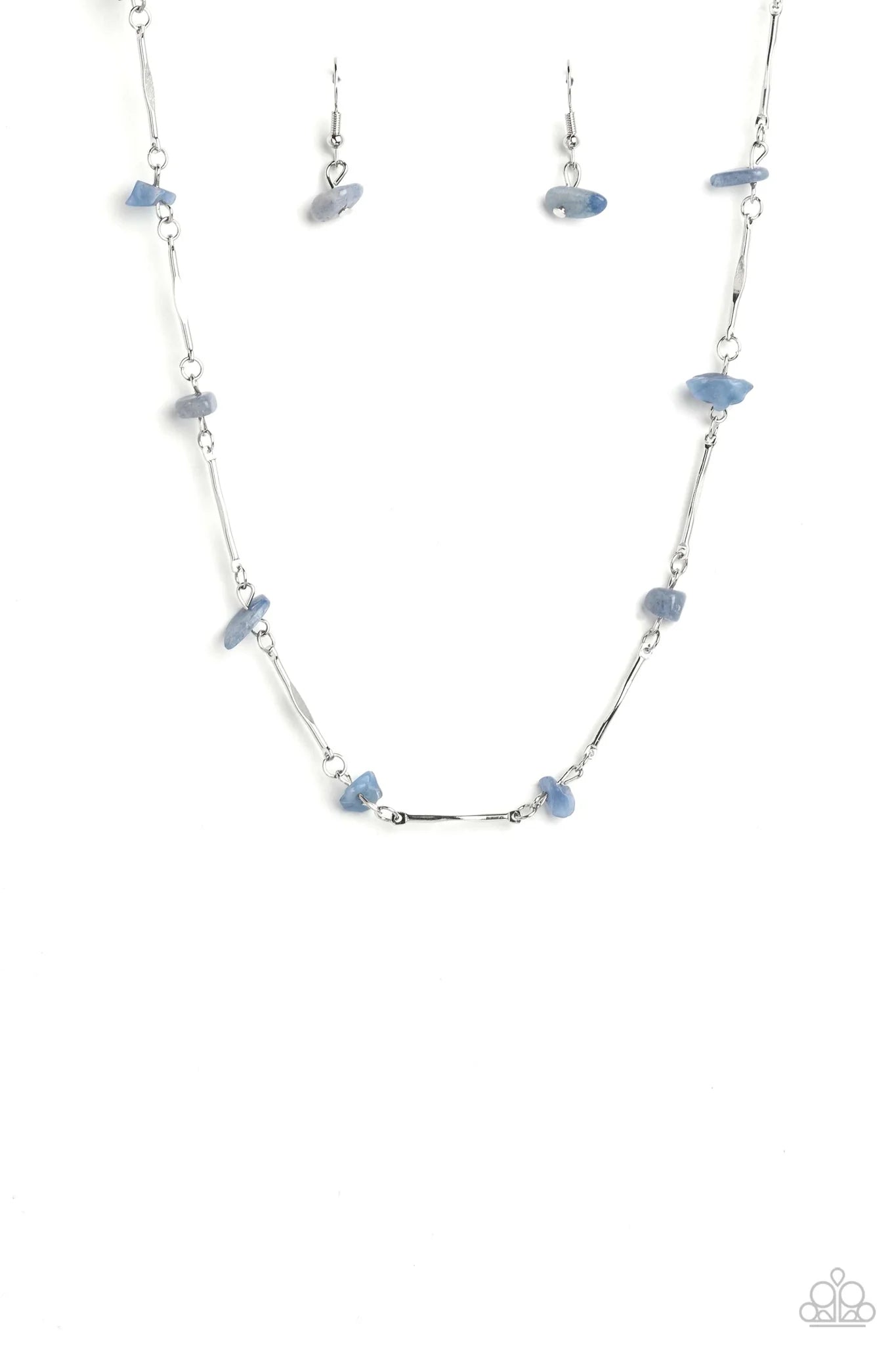 Chiseled Construction Blue Paparazzi Necklace