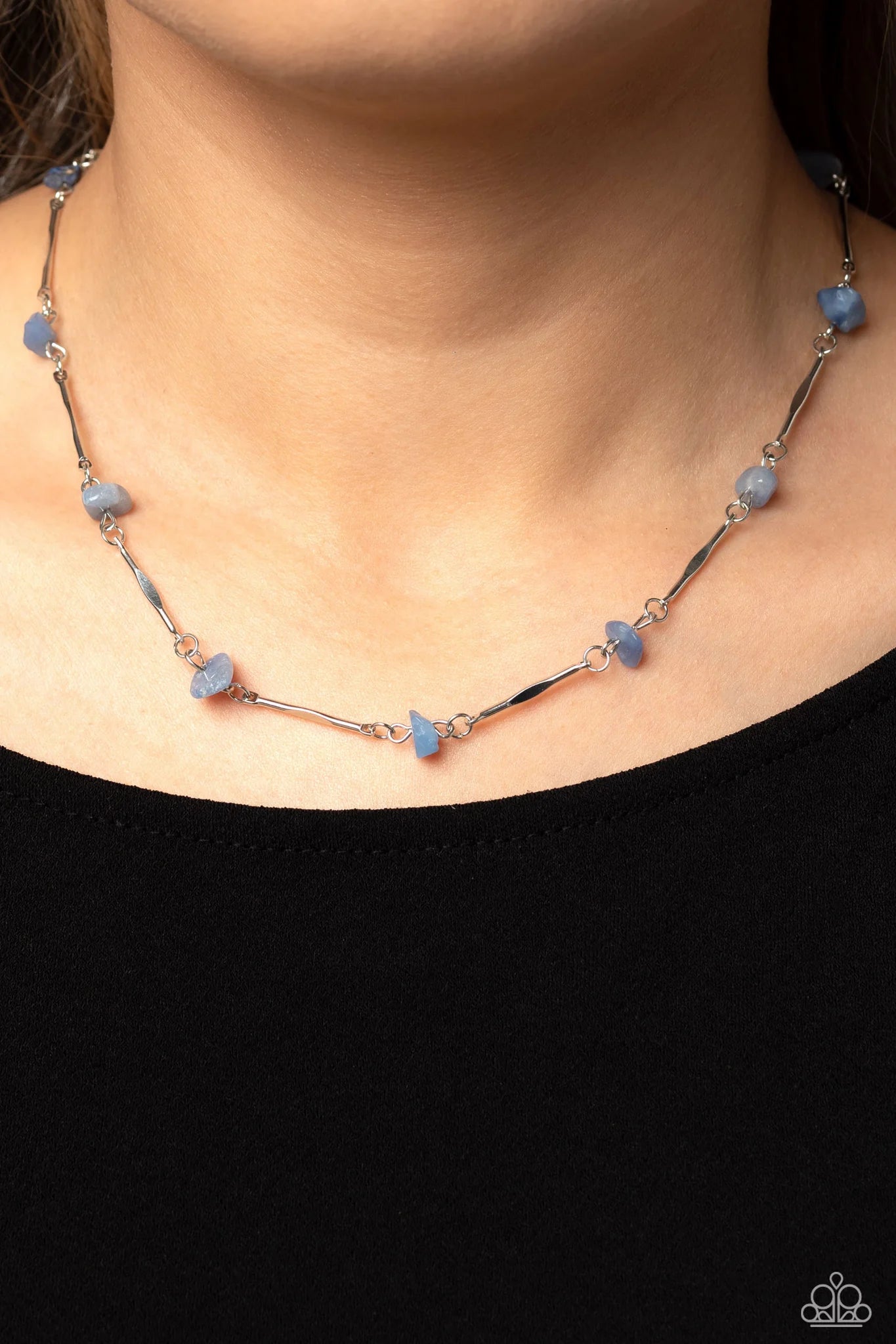 Chiseled Construction Blue Paparazzi Necklace