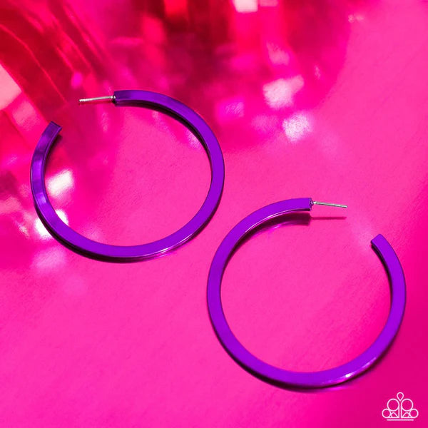 Pop HOOP Purple Paparazzi Hoop Earrings