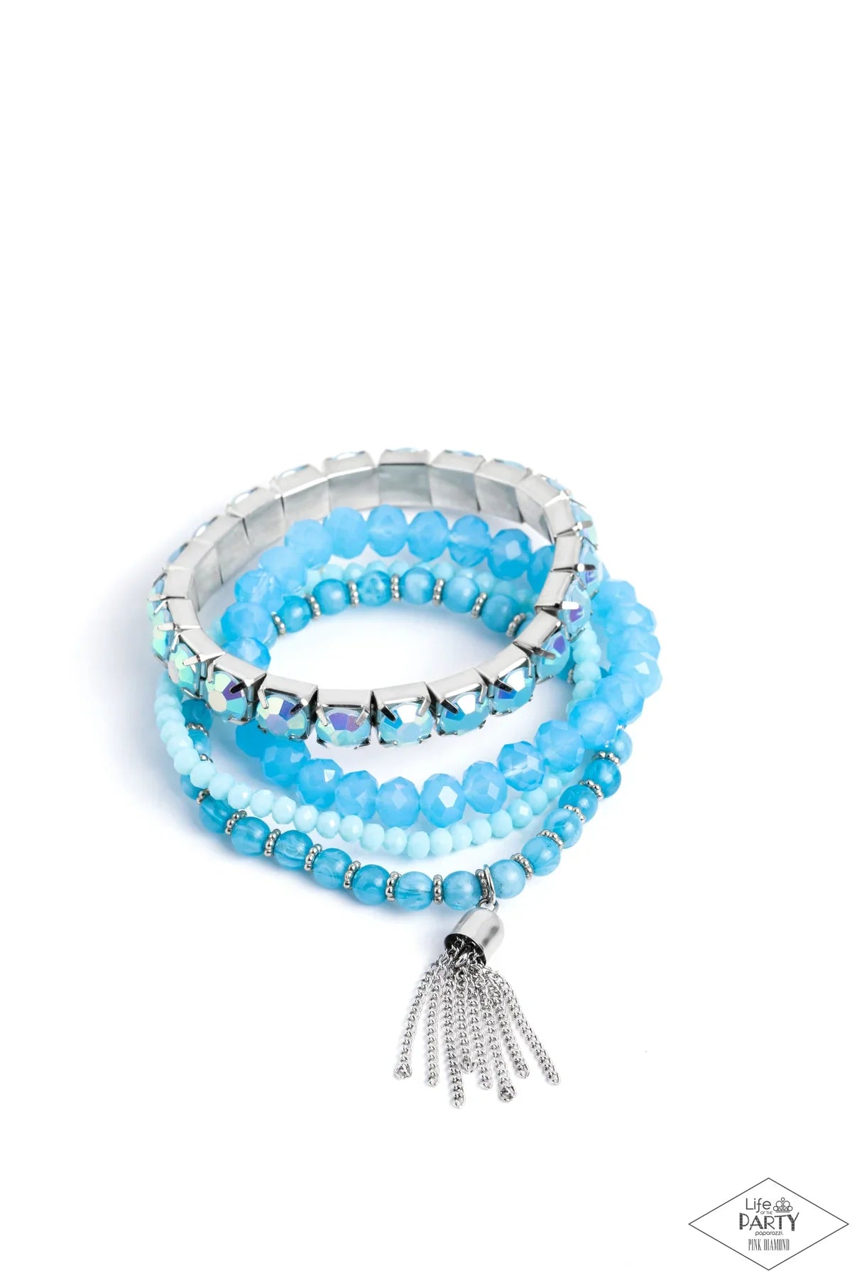 Day Trip Trinket Blue Paparazzi Pink Diamond Exclusive Life of the Party Bracelet