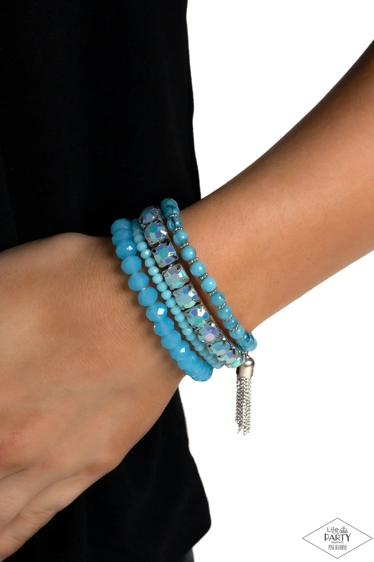Day Trip Trinket Blue Paparazzi Pink Diamond Exclusive Life of the Party Bracelet