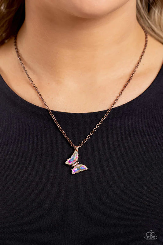 Butterfly Lullaby Copper Paparazzi Necklace