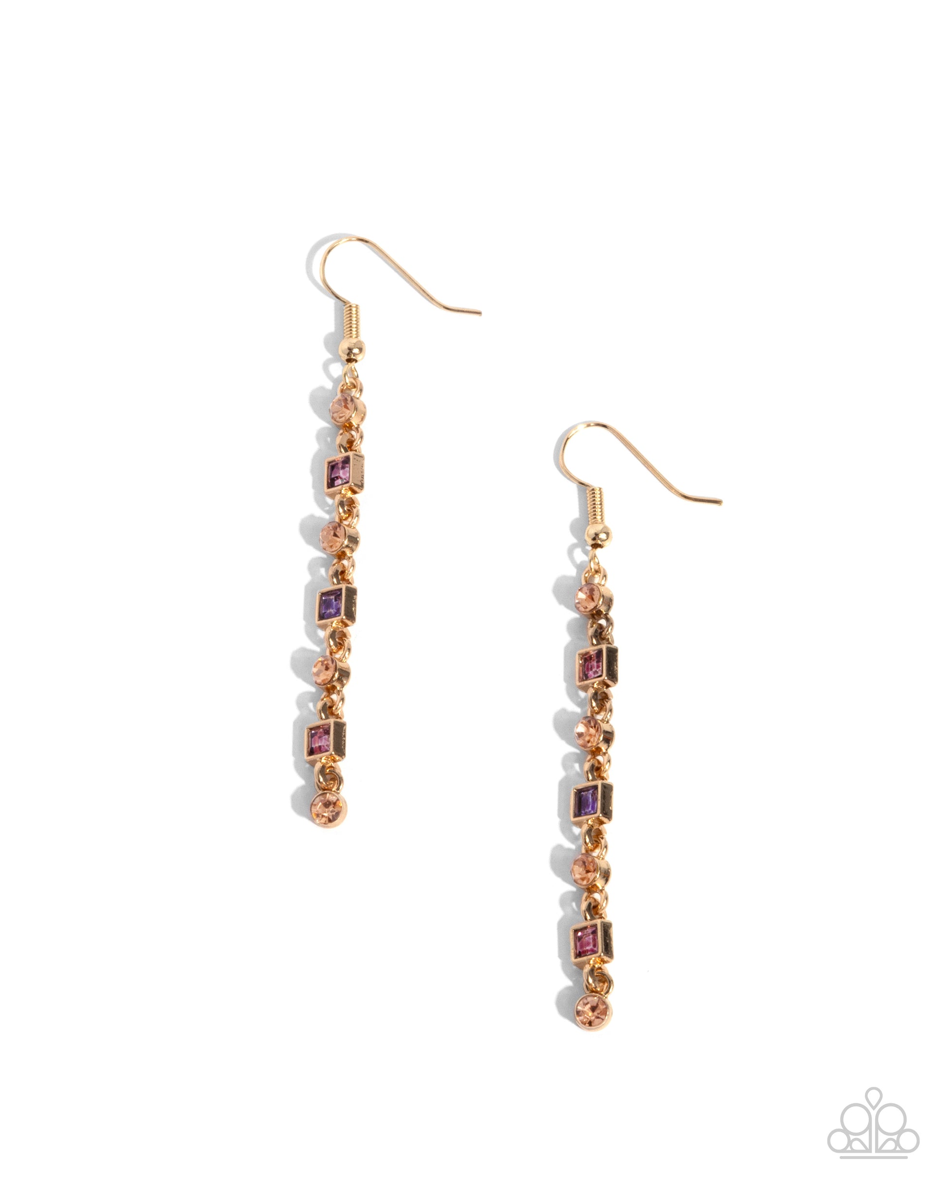 Square Slope - Purple Earrings 