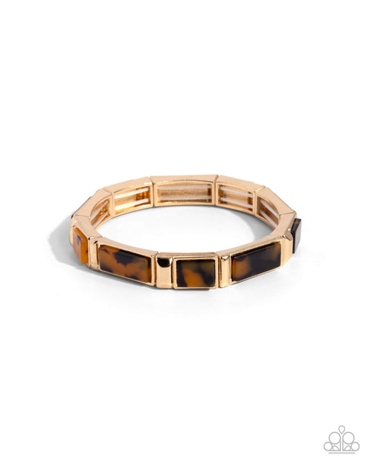 Acrylic Accent - Gold Bracelet 