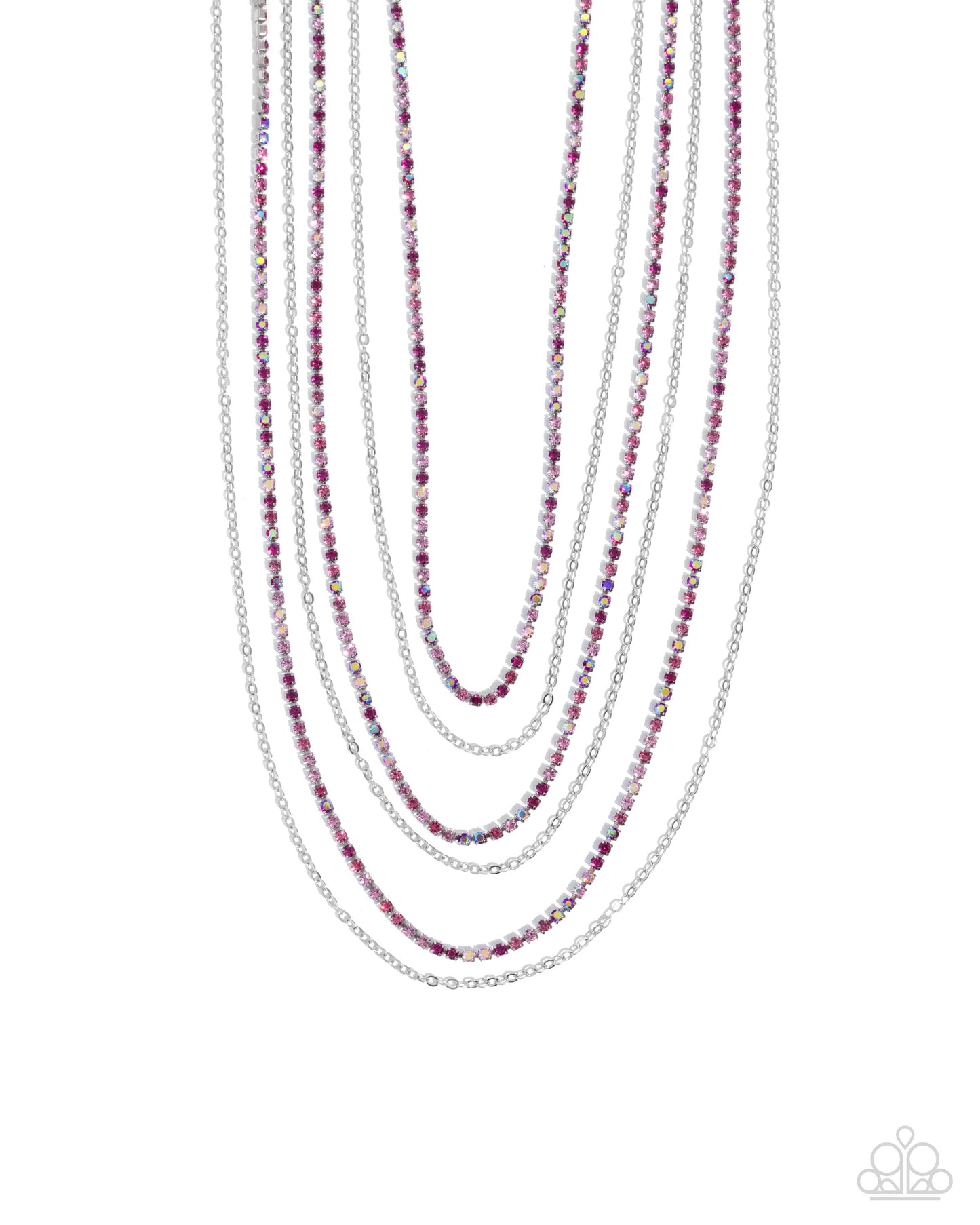 Pronged Purpose - Pink Necklace