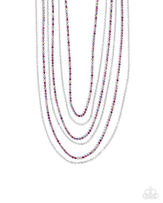 Pronged Purpose - Pink Necklace