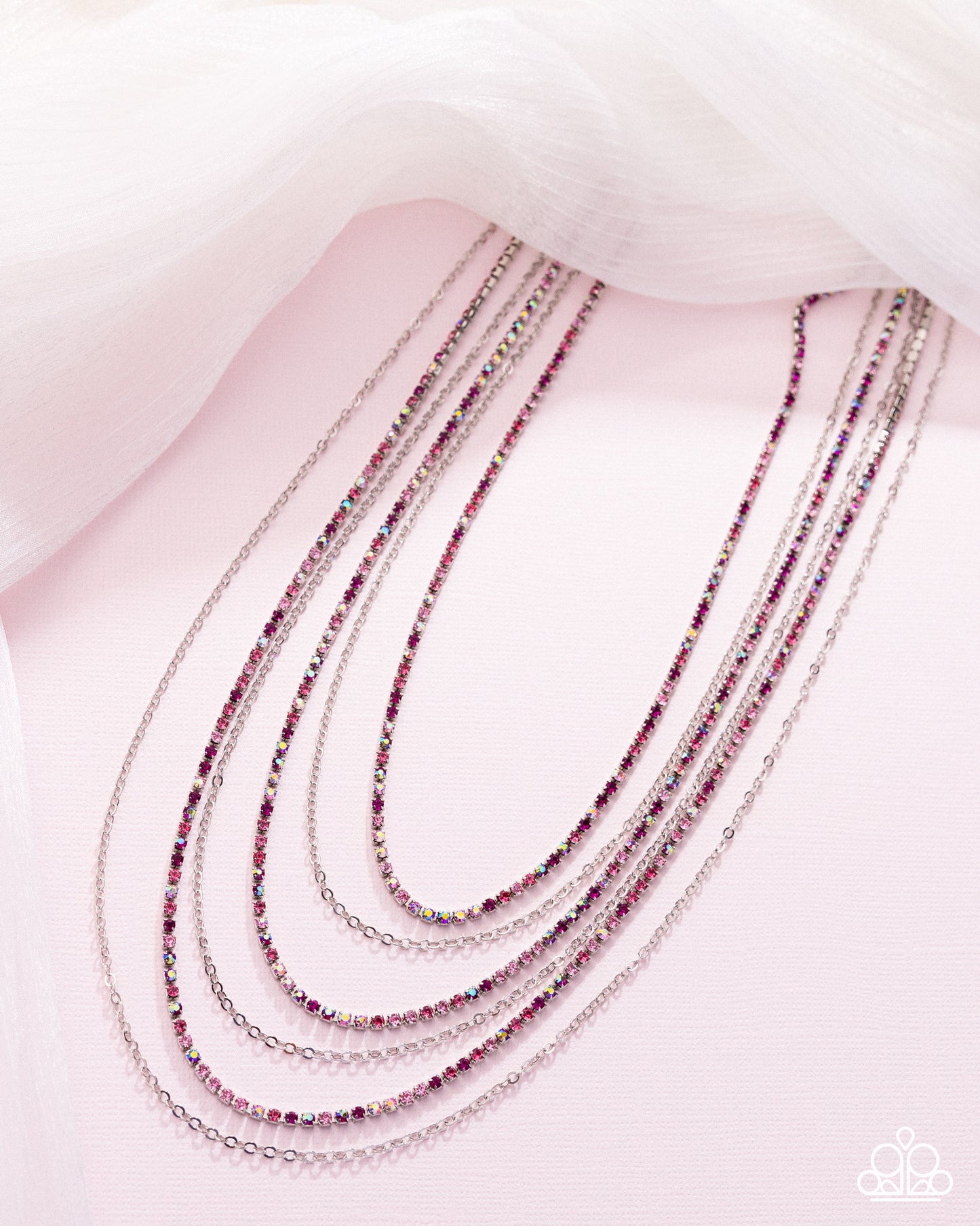 Pronged Purpose - Pink Necklace