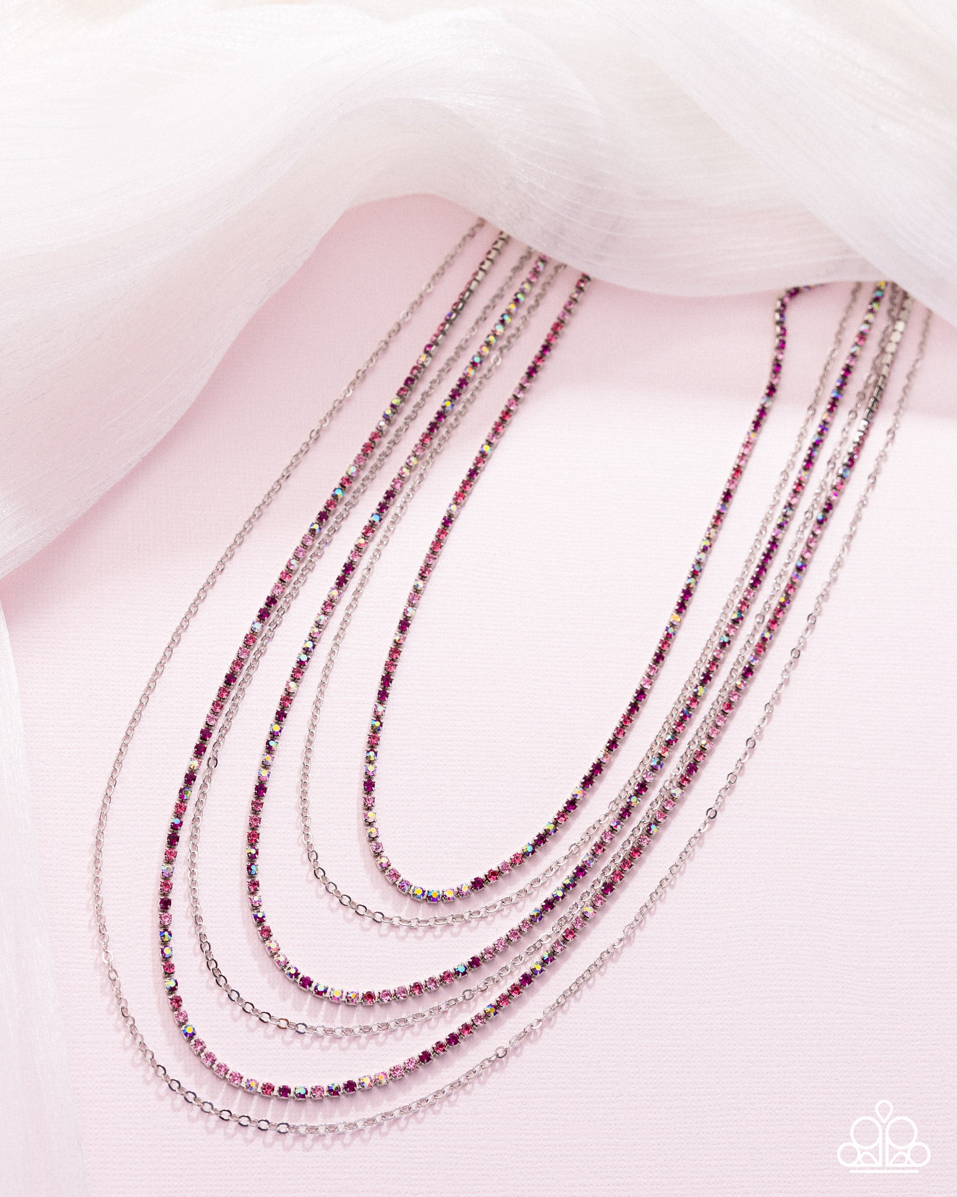Pronged Purpose - Pink Necklace