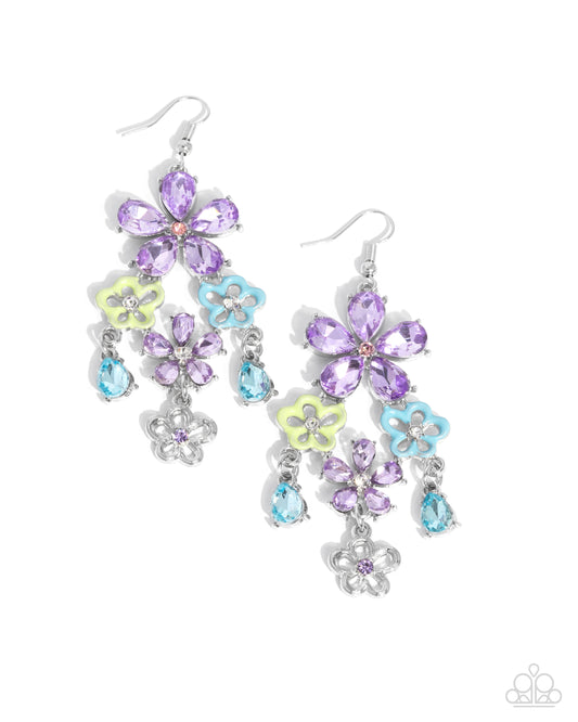 Floral Fountain - Purple Earrings