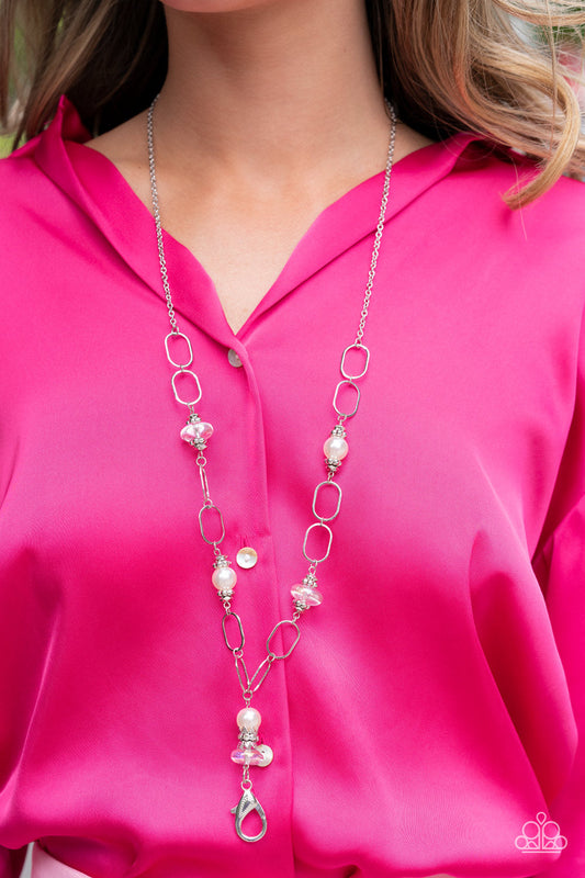 Creative Couture - White Lanyard Necklace
