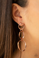 Three Ring Radiance - Copper Paparazzi Earrings