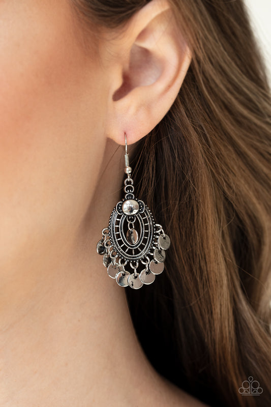 Chime Chic - Silver Paparazzi Earrings