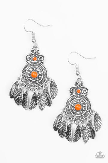 Lower East Wildside - Orange Paparazzi Earrings