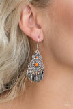 Lower East Wildside - Orange Paparazzi Earrings