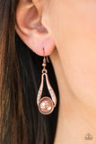 HEADLINER Over Heels - Copper Paparazzi Earrings