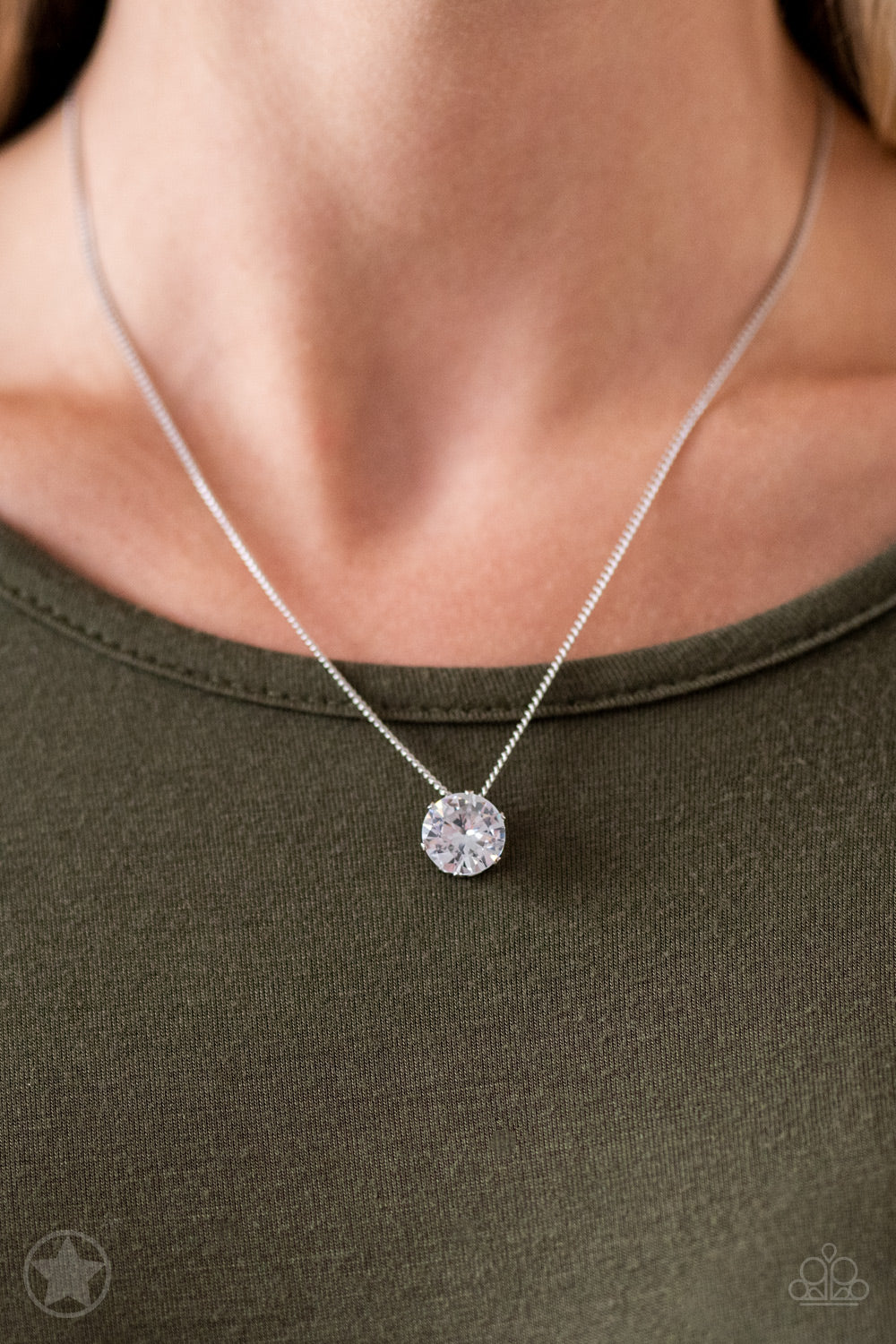 What A Gem - White Paparazzi Blockbuster Necklace