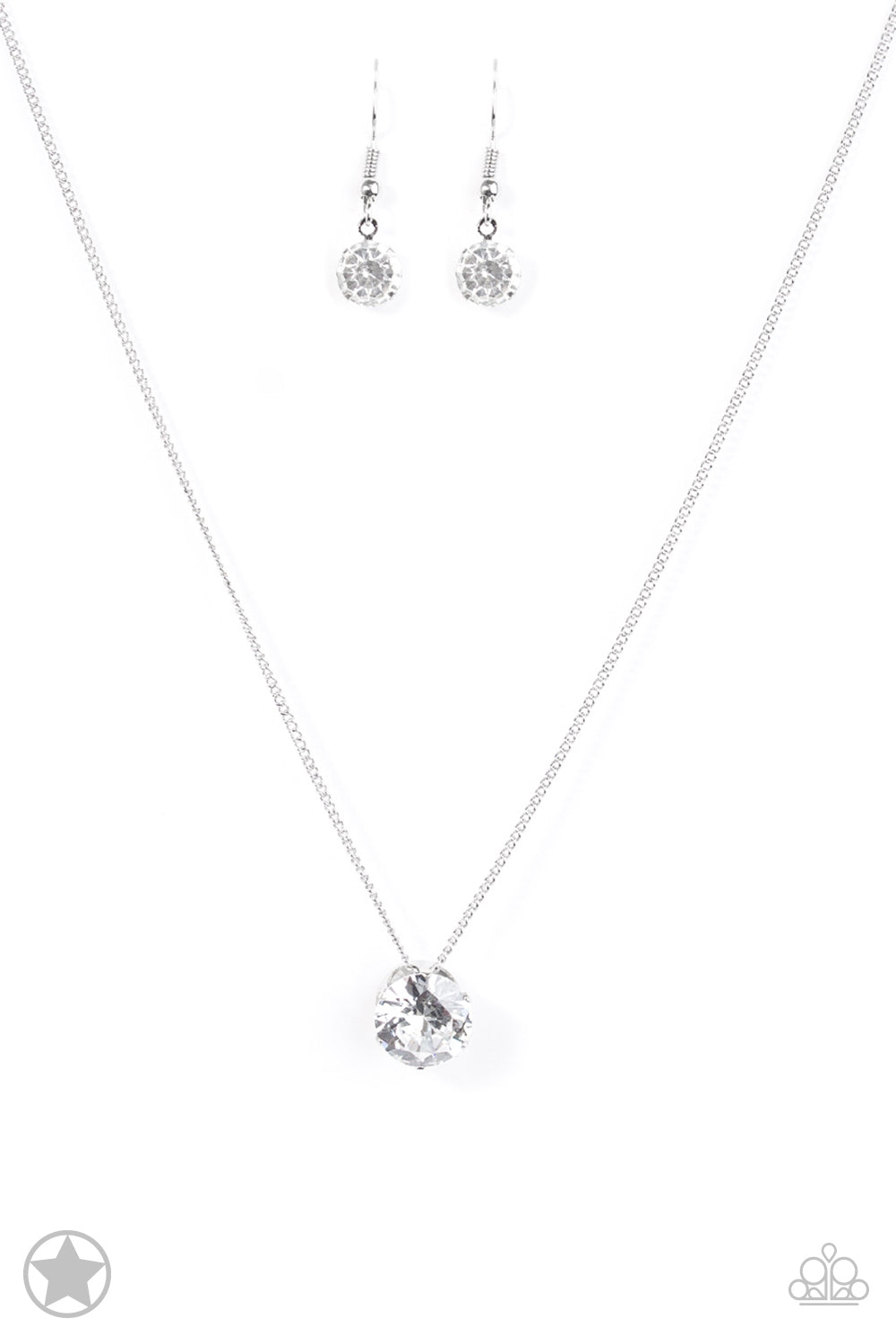 What A Gem - White Paparazzi Blockbuster Necklace