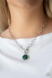 She Sparkles On - Green Paparazzi Necklace