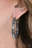 GLITZY By Association - Black Blockbuster Paparazzi Hoop Earrings
