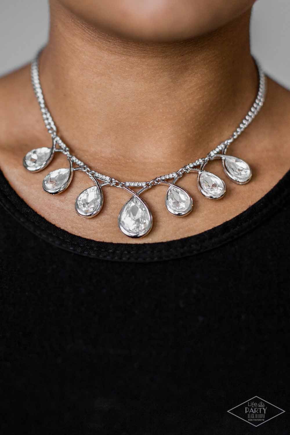 Love at FIERCE Sight White Paparazzi Life of the Party Exclusive Necklace