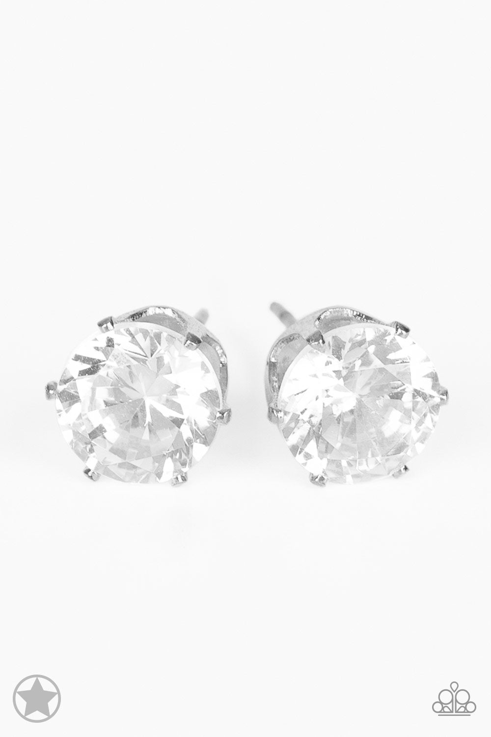 Just In TIMELESS - White Paparazzi Blockbuster Earrings