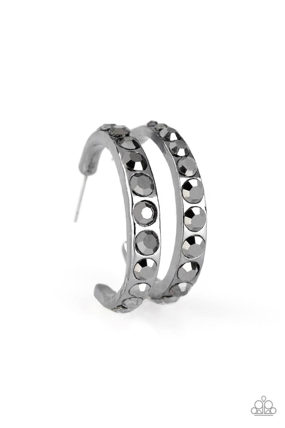 Welcome To Glam Town - Black Paparazzi Hoop Earrings