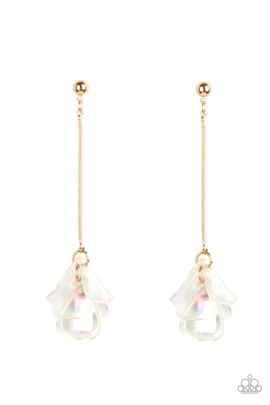 Keep Them in Suspense - Gold Post Paparazzi Earrings