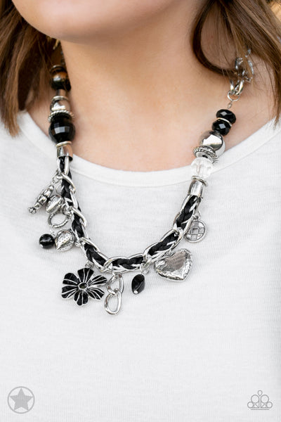 Charmed, I Am Sure - Black Paparazzi Blockbuster Necklace