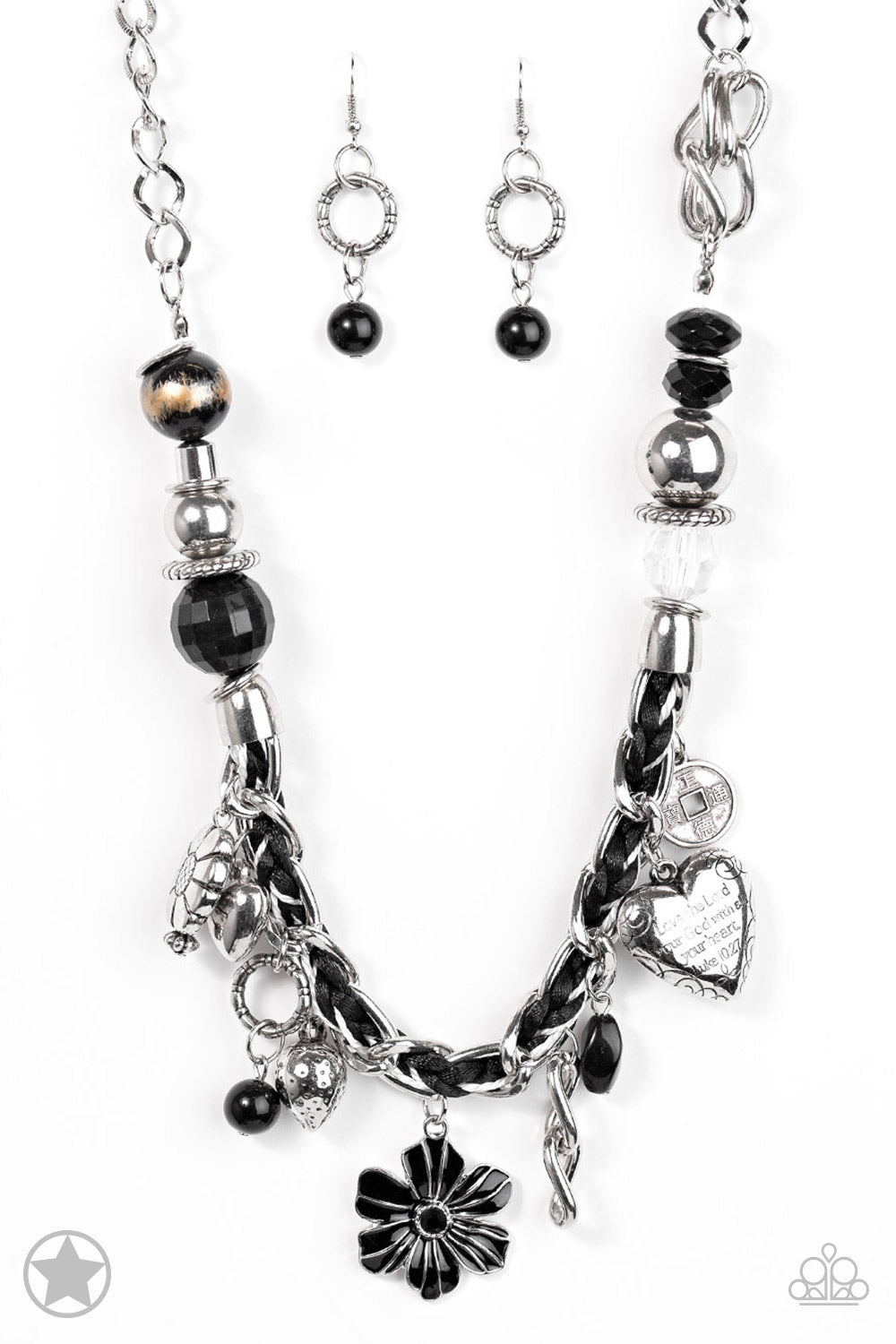 Charmed, I Am Sure - Black Paparazzi Blockbuster Necklace