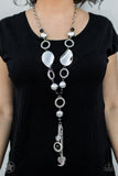 Total Eclipse Of the Heart-Silver Paparazzi Blockbuster Necklace
