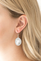 Only FAME In Town - White Paparazzi Earrings