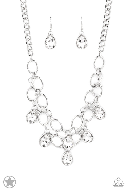 Show-Stopping Shimmer - White Paparazzi Necklace