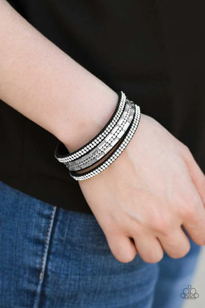 Rhinestone Rock Star Black Urban Bracelet jemtastic jewelry
