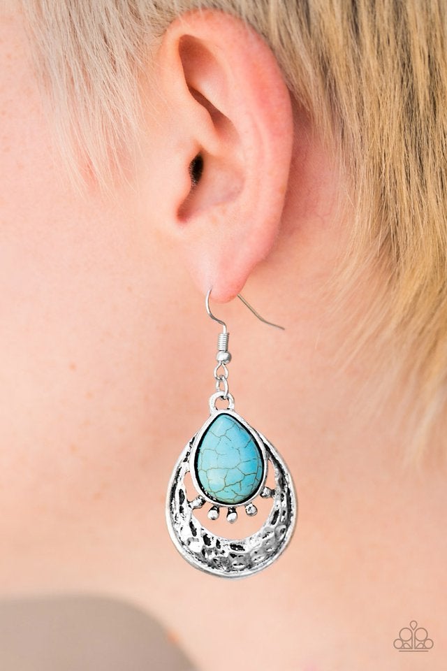 Take Me To The River Blue Paparazzi Earrings