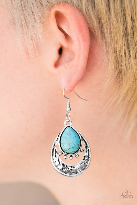 Take Me To The River Blue Paparazzi Earrings