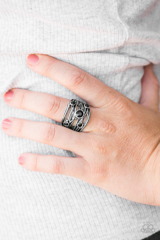 Sparkle Struck - Black Paparazzi Ring