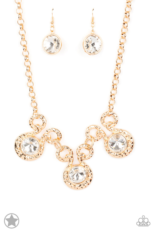 Hypnotized - Gold Paparazzi Blockbuster Necklace