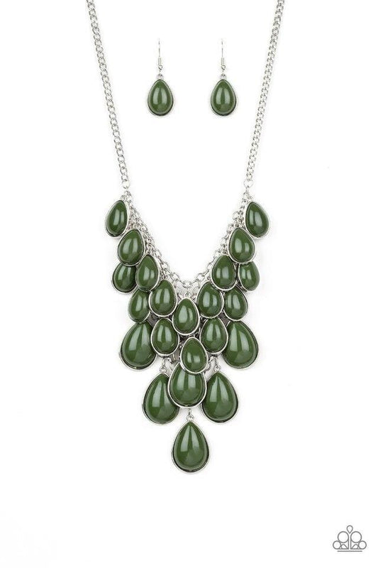 Shop til you TEARDROP Green Paparazzi Necklace